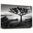Acrylic glass wall art displaying a serene seascape design, showcasing vibrant blues and greens. Ideal for modern home decor, this collection adds elegance to any space.