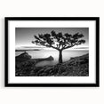 Framed wall art collection showcasing a serene seascape design with a black mat and frame, ideal for home decor and enhancing interior aesthetics.