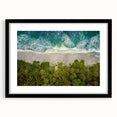 Framed wall art collection showcasing a serene seascape design with a black mat, perfect for enhancing modern home decor. Ideal for coastal-themed interiors.