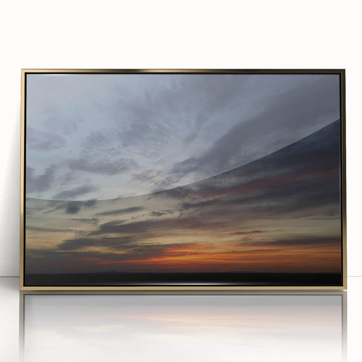 Framed wall art collection featuring a stunning landscape design with vibrant colors and gold accents, perfect for enhancing modern home decor.