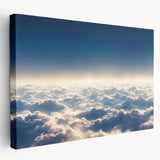 Side view of a stretched canvas showcasing a vibrant landscapes and skyscapes design, ideal for home decor, with rich colors and intricate details for artistic appeal.