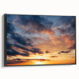 Framed canvas wall art from the Landscapes Skyscapes collection, showcasing a vibrant abstract design with a black frame, ideal for modern home decor.