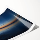 Rolled print showcasing a vibrant landscape scene with dramatic skyscapes in rich colors, perfect for enhancing home decor. Packaged securely for delivery.