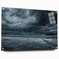 Acrylic glass wall art collection showcasing a vibrant landscape design, featuring a side view with decorative pins, perfect for modern home decor.