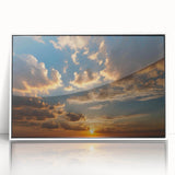 Framed acrylic wall art from the Landscapes & Skyscapes Design 18 collection, showcasing a serene blue and white landscape scene, perfect for modern decor.