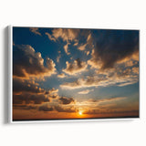 Framed canvas wall art from the Landscapes & Skyscapes collection, showcasing a serene nature scene with vibrant colors, perfect for modern home decor. The artwork's white frame complements the design, adding elegance to any setting and enhancing interior aesthetics.