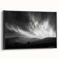 Framed canvas wall art from the Landscapes & Skyscapes collection, showcasing a serene mountain scene with vibrant colors and a sleek black frame, perfect for home decor.