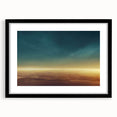 Framed wall art collection showcasing a black frame with a white mat, featuring a serene skyscape design. Ideal for modern home decor, adding elegance to any room.