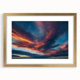 Elegant framed wall art showcasing a serene landscape with vibrant colors, featuring a gold mat and frame, perfect for enhancing home decor aesthetics.