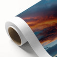 Rolled canvas showcasing a vibrant abstract landscape design with bold colors and textures, ideal for home decor or art collections, packaged securely in a tube.