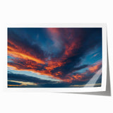 Rolled print of a vibrant landscapes and skyscapes wall art collection featuring serene blue skies and lush green hills, perfect for enhancing home decor.