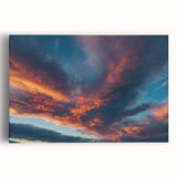 Vibrant stretched canvas wall art showcasing a stunning landscape and skyscape design, perfect for enhancing home decor with natural beauty and color.