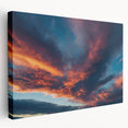 Stretched canvas showcasing a vibrant landscape and skyscape design from the 20-wall art collection, viewed from the side, emphasizing its depth and texture. Ideal for home decor enthusiasts seeking unique wall art to enhance their living spaces.