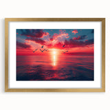 Framed wall art showcasing a vibrant landscapes and skyscapes design, featuring a gold mat and elegant frame, perfect for enhancing modern decor.
