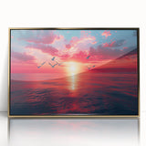 Framed acrylic wall art piece showcasing a stunning landscape with vibrant colors, gold accents, and a modern design, perfect for home decor enhancement.