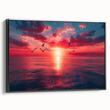 Framed canvas wall art showcasing a vibrant landscapes and skyscapes design with a sleek black frame, perfect for modern home decor accents. This eye-catching piece adds a touch of nature-inspired elegance to any interior space.