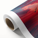 Rolled canvas print showcasing a vibrant landscapes and skyscapes design, featuring rich colors and intricate details, ideal for home decor.