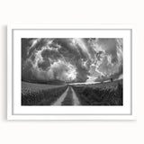 Framed wall art from the Landscapes and Skyscapes Design 23 collection, featuring a serene nature scene with vibrant colors, displayed in a sleek white frame with a mat, perfect for enhancing home decor.
