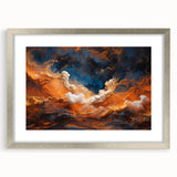Framed silver mat wall art featuring a serene landscapes and skyscapes design, showcasing vibrant colors and intricate details, perfect for home decor enhancement.