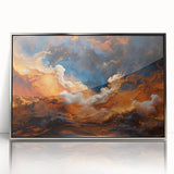 Framed acrylic wall art featuring a stunning landscape scene with vibrant colors, designed for modern decor. The artwork showcases a silver frame that enhances its visual appeal, perfect for living spaces or galleries.