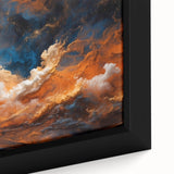 Close-up of a framed canvas from the Landscapes Skyscapes Design 24 collection, showcasing vibrant colors and intricate details in a modern wall art piece, perfect for home decor.