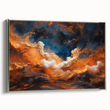 Framed canvas wall art showcasing a serene landscapes and skyscapes design with a sleek silver frame, perfect for enhancing home decor and interior aesthetics.