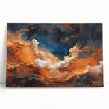 Stretched canvas wall art collection featuring diverse landscapes and skyscapes, showcasing vibrant colors and textures, perfect for modern home decor.