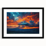 Framed wall art featuring a serene landscape with soft pastel colors and a black mat, ideal for home decor. Perfect for creating a calming atmosphere.