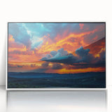 Framed acrylic wall art from the Landscapes Skyscapes collection, showcasing a serene nature scene with vibrant colors and a sleek white frame, perfect for modern decor.