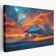 Stretched canvas wall art featuring a serene landscape design, showcasing vibrant colors and intricate details, ideal for home decor and interior design aesthetics.