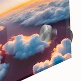 Close-up of a vibrant acrylic wall art piece showcasing a stunning blend of colors depicting a serene landscape, perfect for home decor in modern settings.