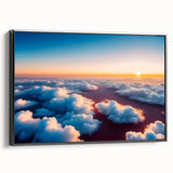 Framed canvas wall art showcasing a vibrant landscape design with bold colors, set against a sleek black frame, ideal for modern home decor.