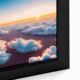 Framed canvas close-up of a vibrant landscape and skyscape design, showcasing rich colors and intricate details, perfect for enhancing home decor and artistic ambiance.