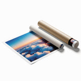 Rolled print of a vibrant landscapes and skyscapes wall art design featuring abstract colors and shapes, suitable for modern home decor. Perfect for enhancing interior aesthetics.