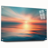 Acrylic glass artwork showcasing a vibrant landscapes and skyscapes design from the wall art collection, viewed from the side with visible mounting pins. Ideal for modern decor.