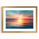 Elegant gold-framed wall art featuring a serene landscapes and skyscapes design, complete with a white mat, ideal for enhancing home decor and creating a tranquil atmosphere.