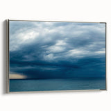 Framed canvas artwork showcasing a serene landscapes and skyscapes design with a silver frame, perfect for modern home decor or office interiors. Ideal for adding a touch of elegance to any room.