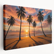 Stretched canvas wall art showcasing an abstract landscape design with vibrant blues and greens, ideal for modern home decor, viewed from the side.
