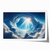 Rolled print showcasing a vibrant landscapes and skyscapes design wall art collection, featuring rich colors and intricate details, packaged securely in a cardboard tube for protection and easy display.