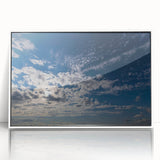 Framed wall art featuring a serene landscape scene with vibrant colors and a white border, designed to enhance modern home decor aesthetics. Perfect for adding a touch of nature to any room.