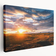 Stretched canvas wall art depicting a serene landscape with vibrant colors and intricate designs, showcasing a side view of the artwork's texture and depth. Perfect for enhancing interior decor with nature-inspired aesthetics.