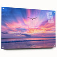 Acrylic glass wall art collection showcasing a stunning landscape and skyscape design, displayed in a side view with pins, perfect for modern decor. The vibrant colors and intricate details make it an eye-catching addition to any space.