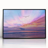 Framed acrylic wall art featuring a vibrant landscape design with dramatic skyscape elements, set against a sleek black frame. Perfect for modern decor.