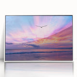 Framed acrylic wall art collection showcasing vibrant landscapes and skyscapes in a modern design, presented in a sleek white frame with a front view display. Ideal for enhancing home decor with nature-inspired aesthetics.