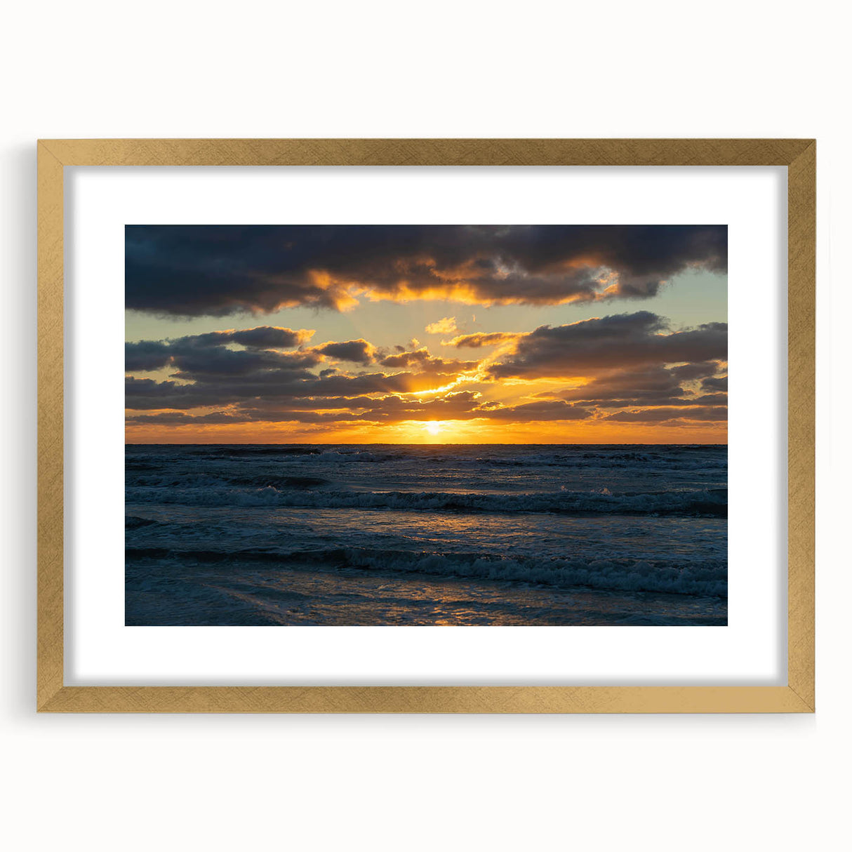 Framed wall art collection showcasing a stunning landscape and skyscape design with a gold mat. The artwork features vibrant colors and intricate details, perfect for enhancing home decor. Ideal for nature lovers seeking stylish wall accents.
