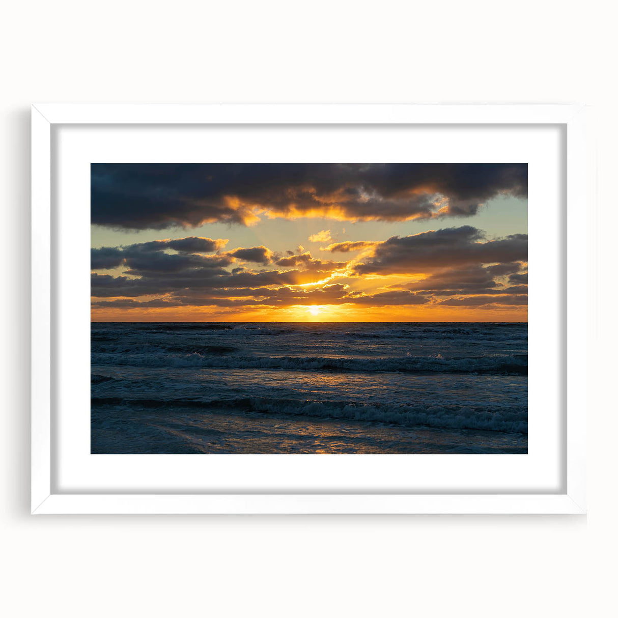 Framed wall art collection showcasing a serene landscape and skyscape design, featuring a white mat, perfect for home decor enhancement and aesthetic appeal.