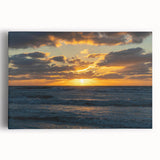 Stretched canvas wall art showcasing a vibrant skyscape design with soft pastel colors, ideal for modern home decor, enhancing any living space with serenity.
