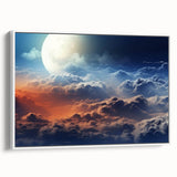 Framed wall art collection showcasing a serene landscape and vibrant skyscape design, featuring a white frame, ideal for enhancing home decor aesthetics.