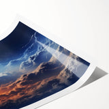 Vibrant rolled canvas print showcasing a stunning landscape featuring a colorful sunset over mountains, ideal for home decor. Packaged securely in a tube.