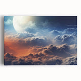 Stretched canvas wall art featuring a vibrant landscape design with a sunset sky, ideal for enhancing home decor and adding a touch of nature's beauty.